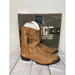 Dingo Hondo Western Boots‎ DI846 Natural Leather Cowboy Ankle Boots Mens 11D